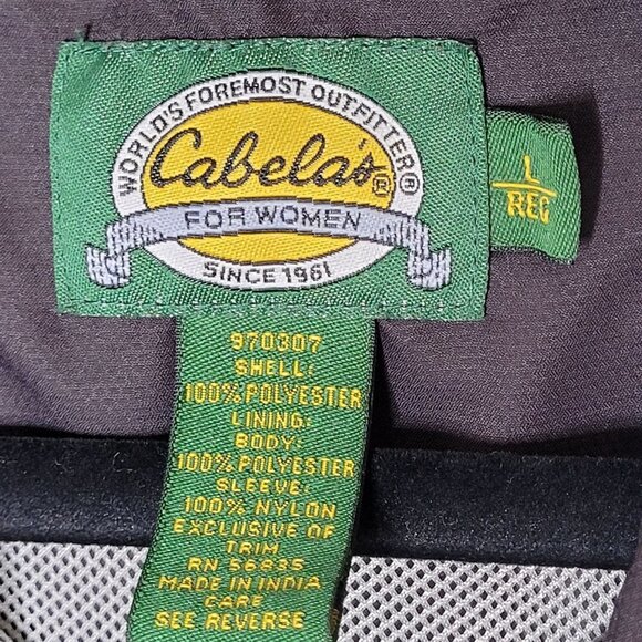 Cabelas for Women black and white lightweight zip up Jacket size Large - Picture 5 of 11